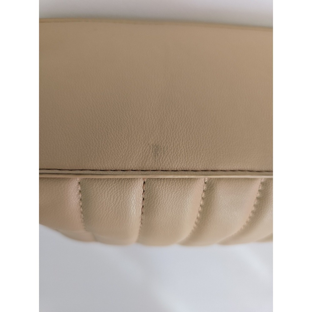 Steve Madden Quilted Tote Bag Womens Large Tan Excellent‎ Scarf Chain Detail - Picture 13 of 16